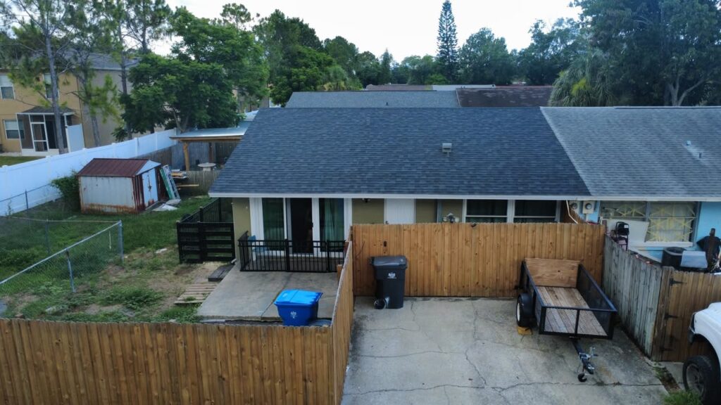 Harbor Blue shingle roof replacement rear view in Tampa, Florida