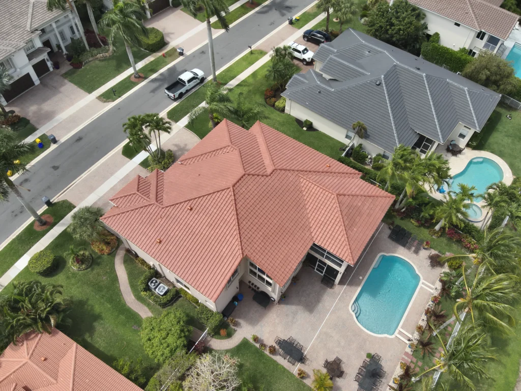 Terracotta roof aerial view