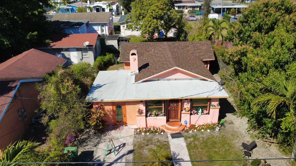 Brown shingle roofing project aerial