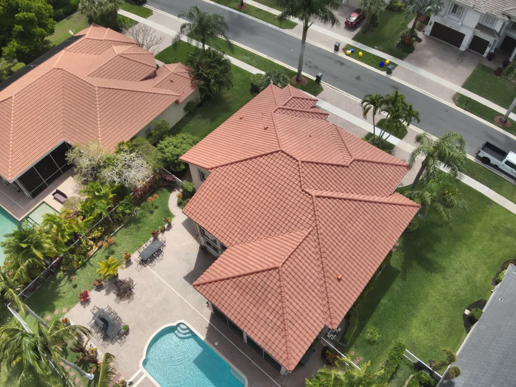 Clay tile roof installation