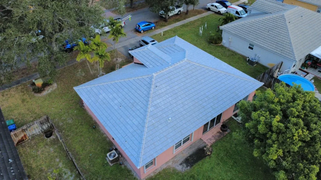White tile roof replacement