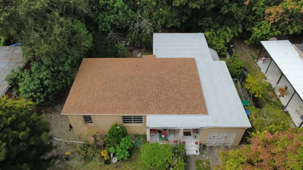 New brown asphalt roof