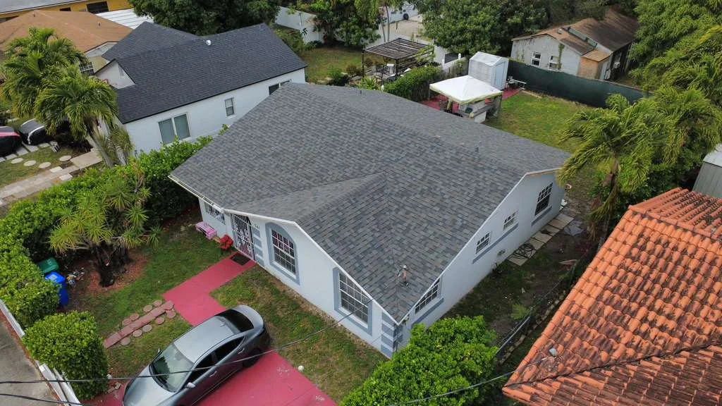 Completed gray roof replacement