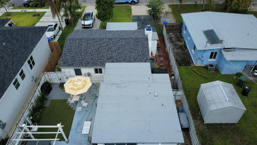 New gray asphalt roof