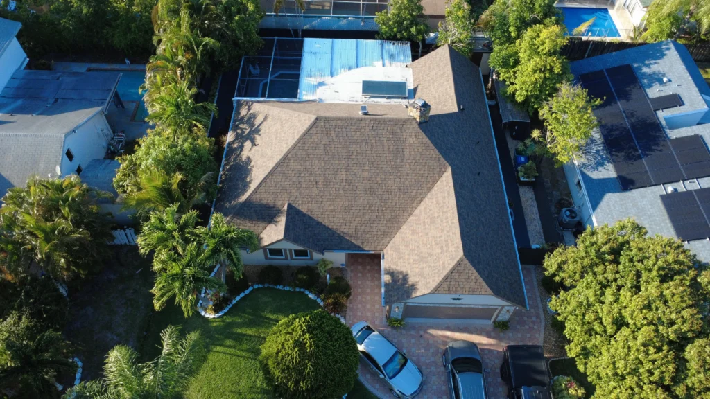 Completed home roof installation