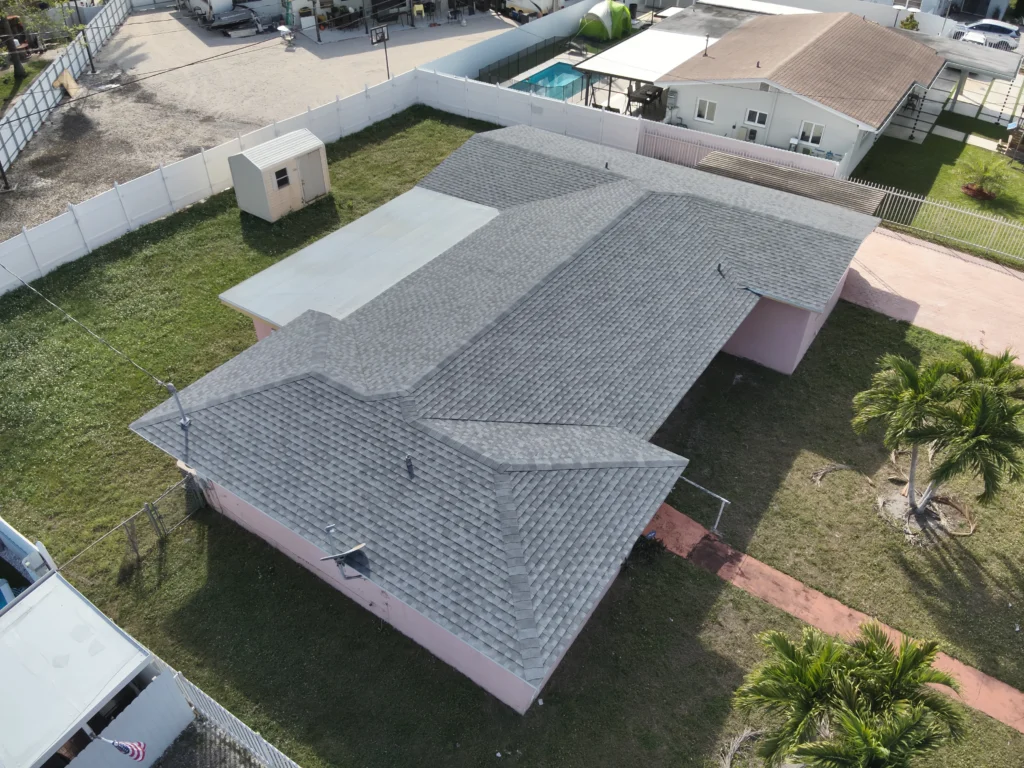Residential home with new shingle roof