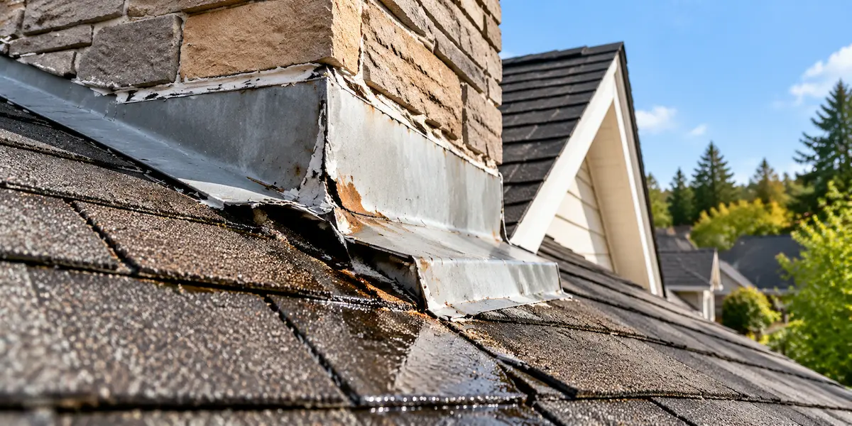 Maze Roofing damaged roof flashing inspection