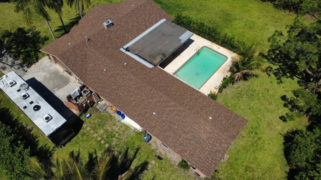 Completed roof replacement with shingles