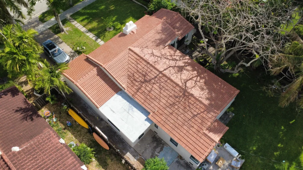 Spanish tile roof on home