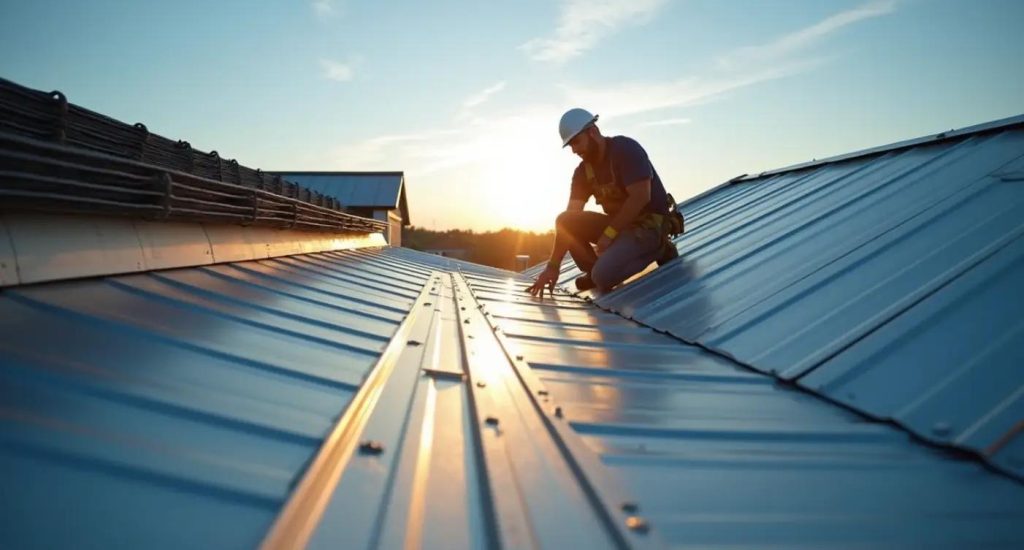 Working Metal Roof Replacement