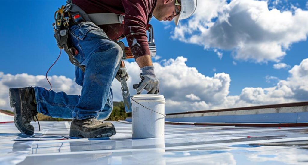 A man working on roof